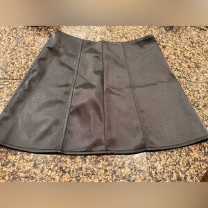 Zara Black Polyester Satin Skirt